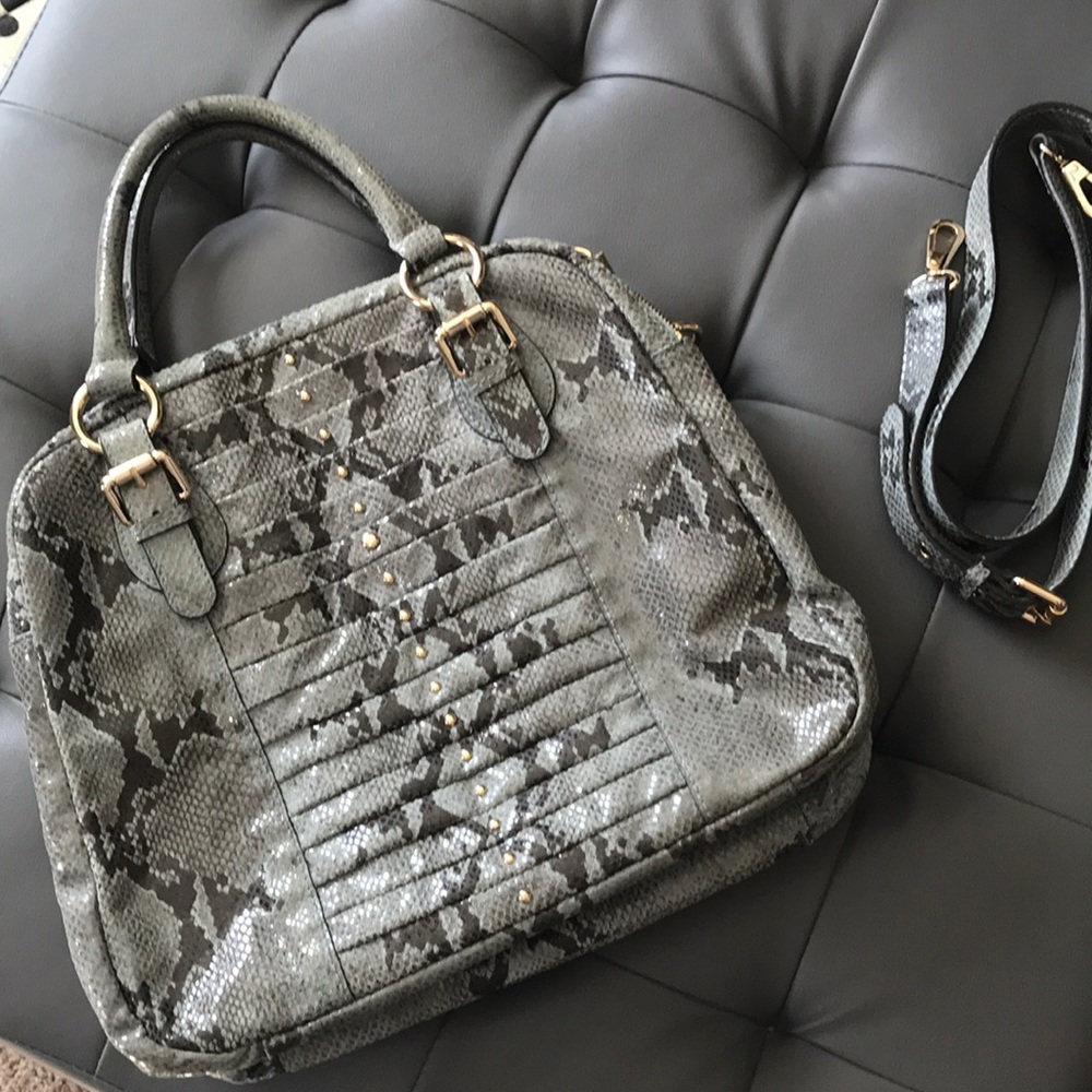 Via spiga leather green snake bag